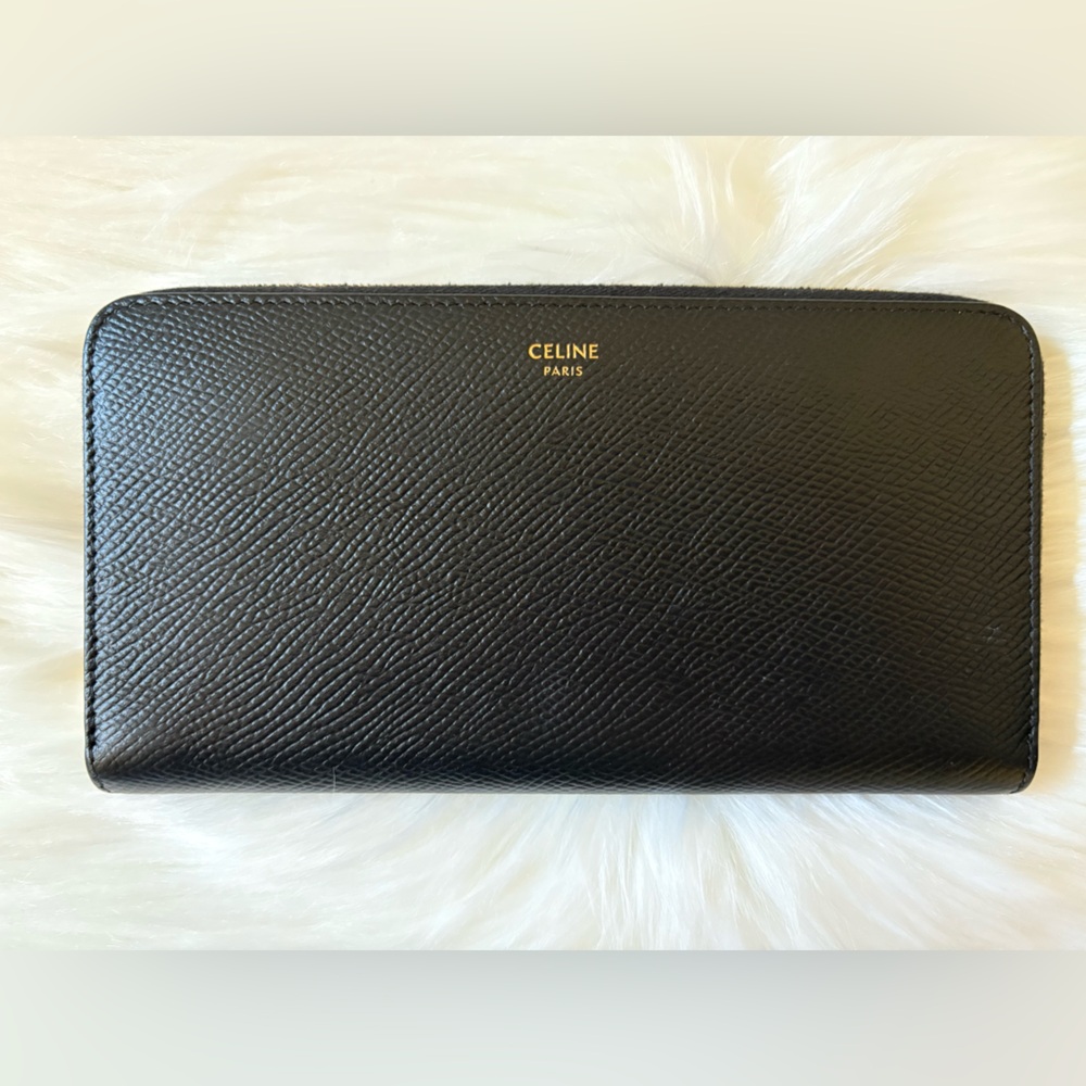 Celine Saffiano Zip Continental Wallet
